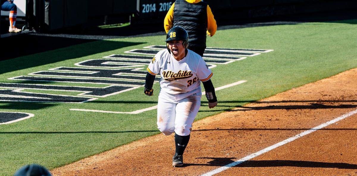Wichita State softball senior CC Wong ranks in the top-10 nationally in batting average, on-base percentage and slugging percentage this season.