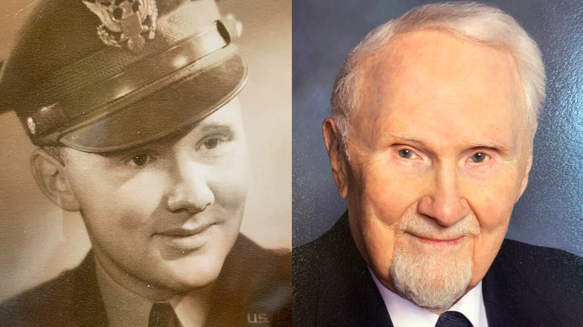 John A. Hutton’s plane was shot down on Sept. 13, 1944, during a bombing run in Poland in World War II. He parachuted out and was captured after he landed in Hungary. Hutton turns 100 on Nov. 26.