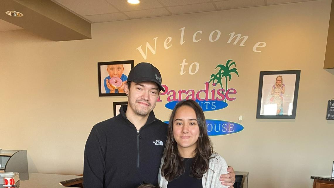 John and Melina Abney, pictured with their 5-year-old son Grayson, are the new owners of Paradise Donuts in Wichita. They both previously worked as employees for previous owners Marilyn and Hervey Wright.