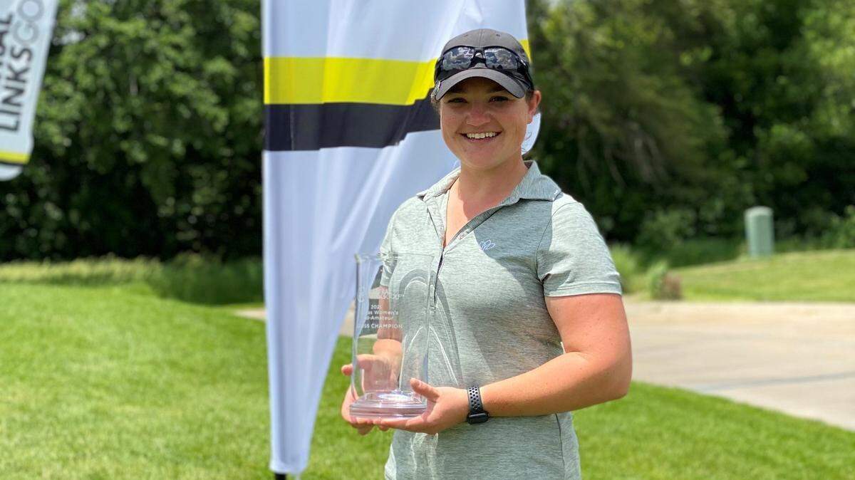 Recent Wichita State graduate Laine Evans won the Kansas Women’s Mid-Amateur golf tournament on Sunday, June 6, 2021 at Sand Creek Station.