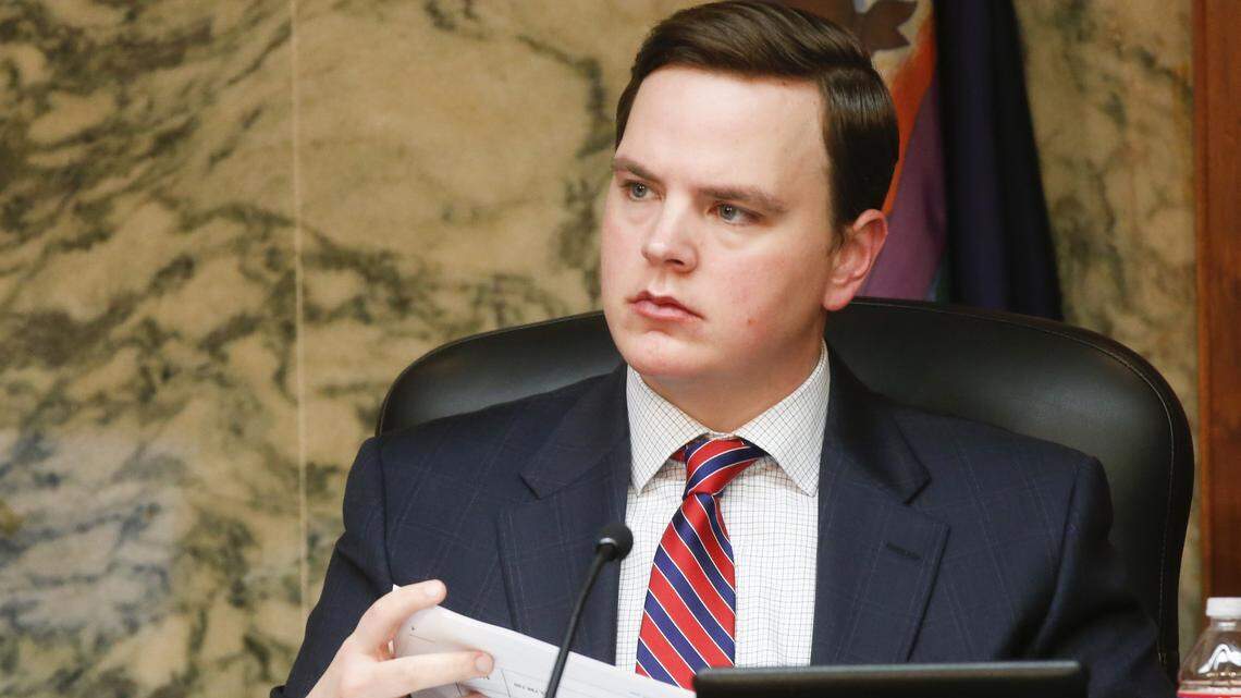 Michael O’Donnell was in attendance at the Sedgwick County Commission meeting on May 9, 2018. O’Donnell was scheduled for a 1:30 appearance in Federal Court on several charges the same day. (May 9, 2018)