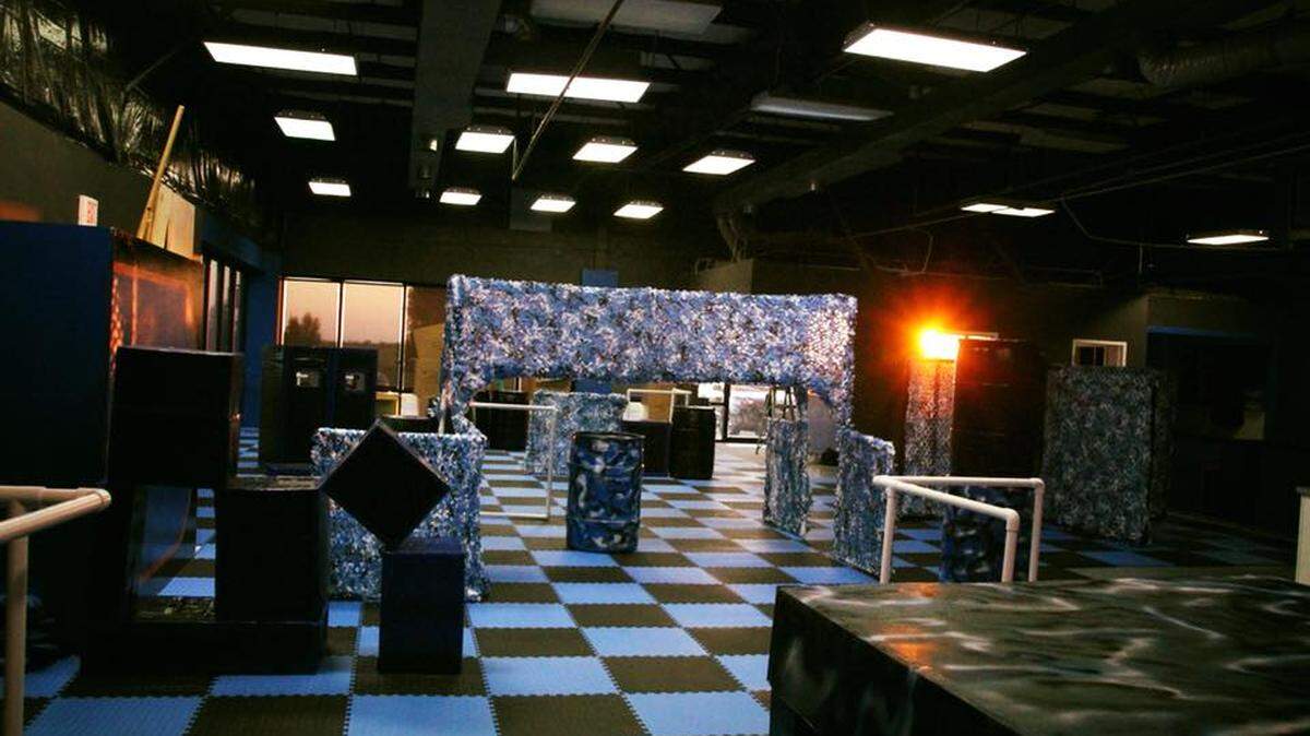 An in-construction shot of Dart Quest, which opens this weekend on South Rock Road.