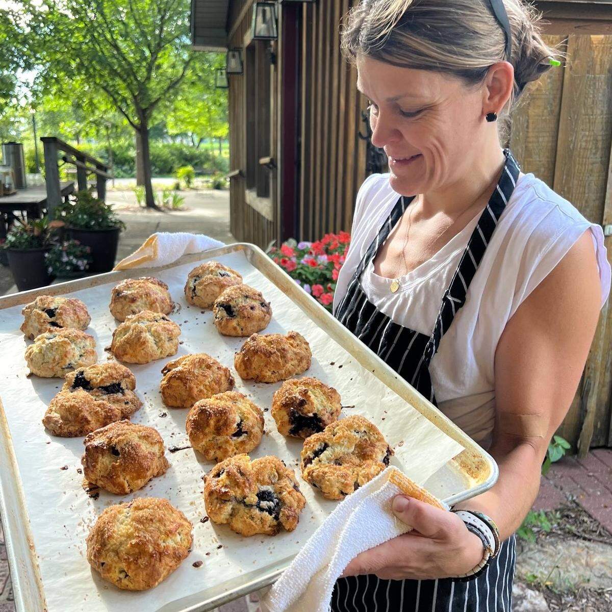 Katharine Elder says that blackberries are so plentiful this year that Elderslie Farm’s Bramble Cafe is increasing its blackberry-centric items on the menu.