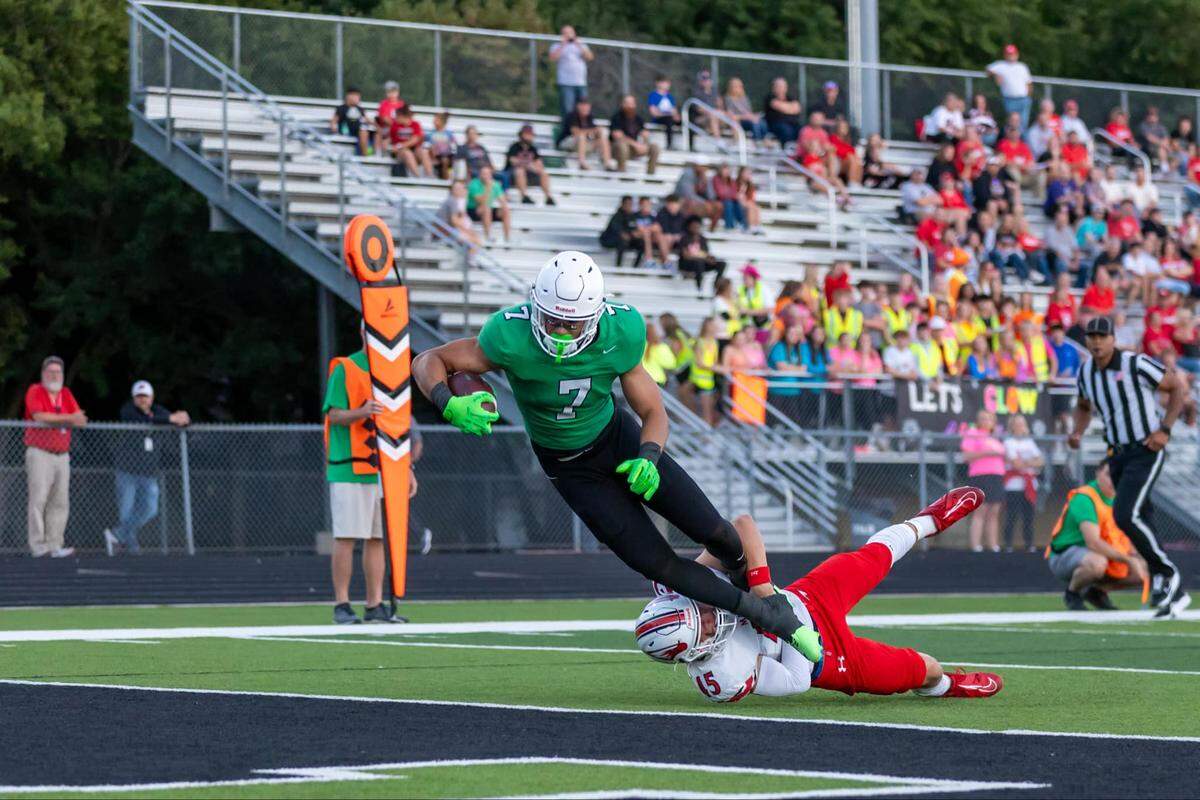 Derby senior tight end Da’Saahn Brame scored three touchdowns in the Panthers’ 59-7 win over Maize on Friday.