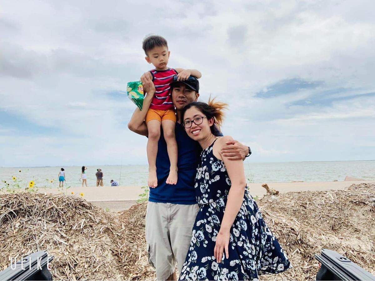 Peter Ong, left, and his wife, Tam Ho, are the owners of the new Mi No Bakery, which specializes in Vietnamese pastries. They are pictured here with their young son.