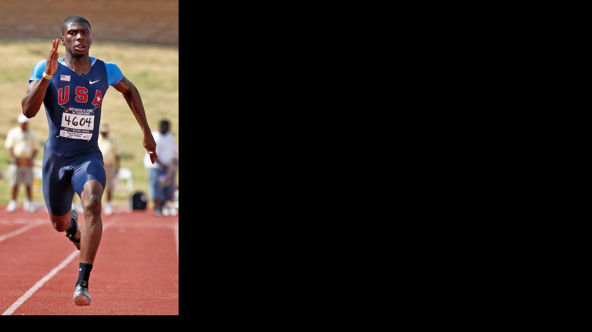 Oliver Bradwell, of Wichita, in a 2011 race where he broke the 100-meter record at the Junior National Olympics.

