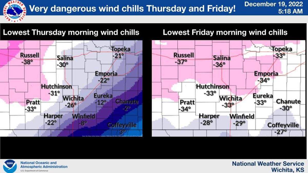 The National Weather Service said a potential winter storm midweek will bring frigid wind chills and make travel unsafe Thursday.