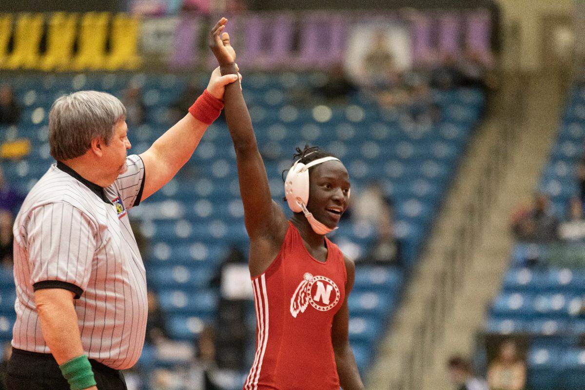 Wichita North junior Rodah Bengi completed a dominant 40-0 season with a Class 6-5A state championship in the 115-pound finals over Olathe North’s Kaylan Hitchcock.