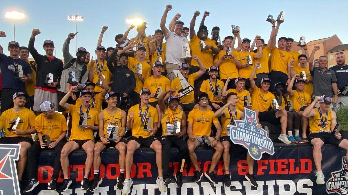 The Wichita State men’s track and field team captured an emotional team championship at the AAC Track and Field Outdoor Championships at Cessna Stadium on Sunday.