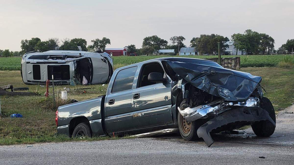 Six people were injured, including a toddler who was ejected, in a two-vehicle wreck on Friday in Butler County.