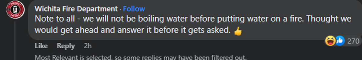 WFD water boil advisory facebook comment