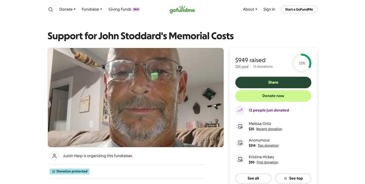 John Stoddard’s GoFundMe campaign.