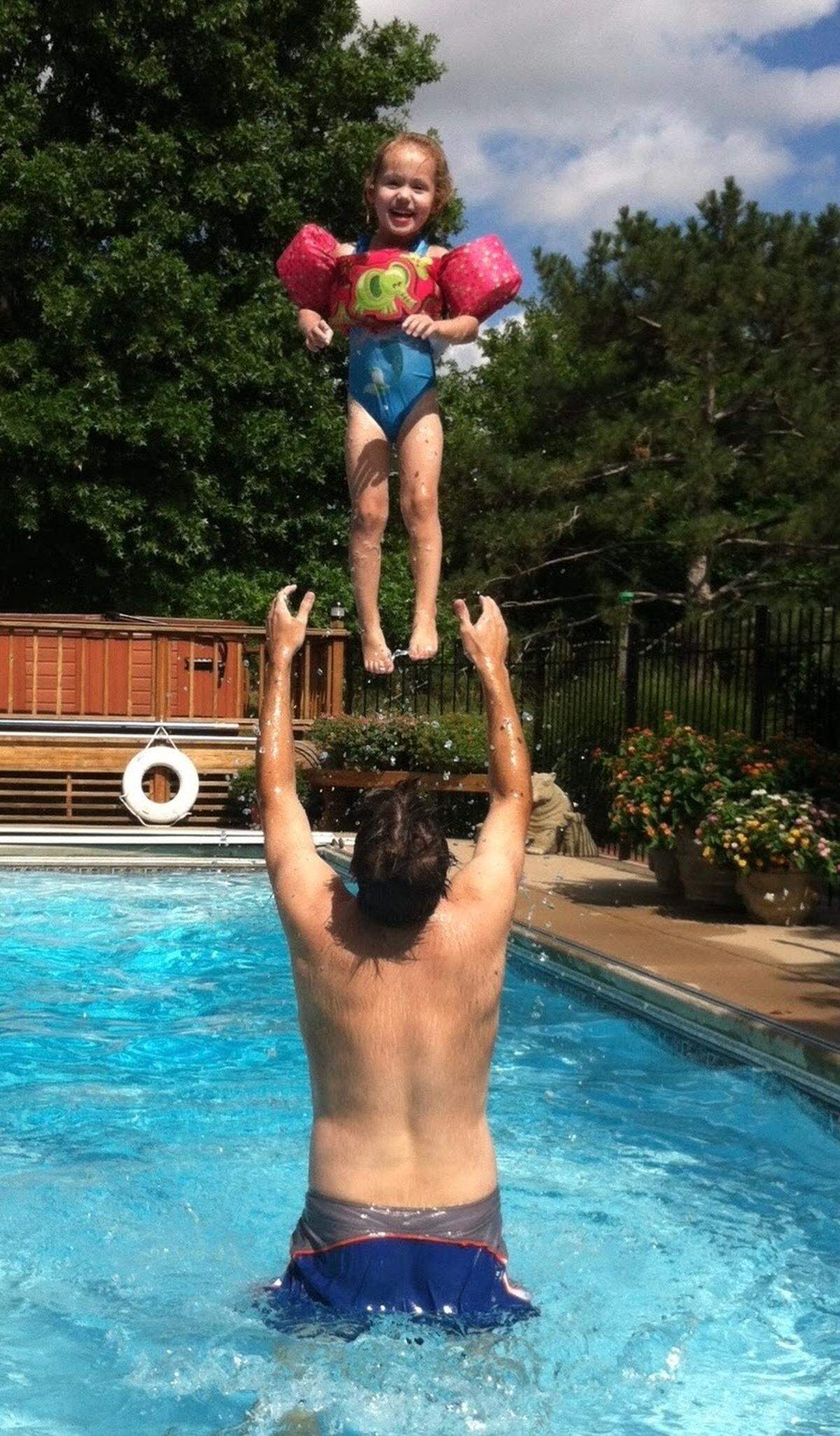 Jon Rolph especially loves this photo from when he was playing in the pool with his daughter, Olivia, when she was younger.