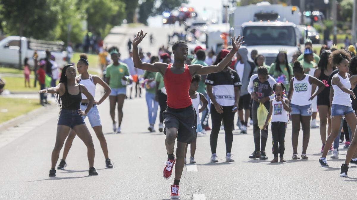Dancers make their way down 17th Street during the 2018 Juneteenth parade in Wichita. Here’s what events are happening around the city this week to celebrate the holiday.