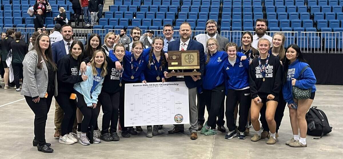 The Kapaun Mt. Carmel girls wrestling team won the program’s first state championship, claiming the Class 5A title this past weekend.