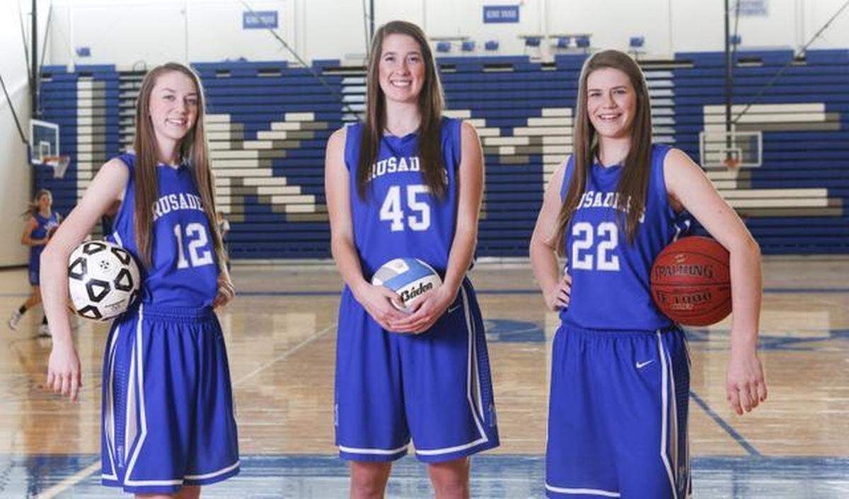Grace Hagan (KU soccer), Sydney Kuhn (Notre Dame volleyball) and Sam Bachrodt (Drake basketball) all went on to have standout Division I careers in their respective sports. They won a basketball state title at Kapaun in 2012.