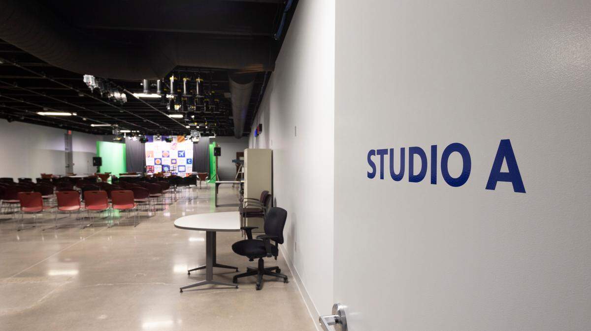 A television studio at KPTS, shot in 2022.