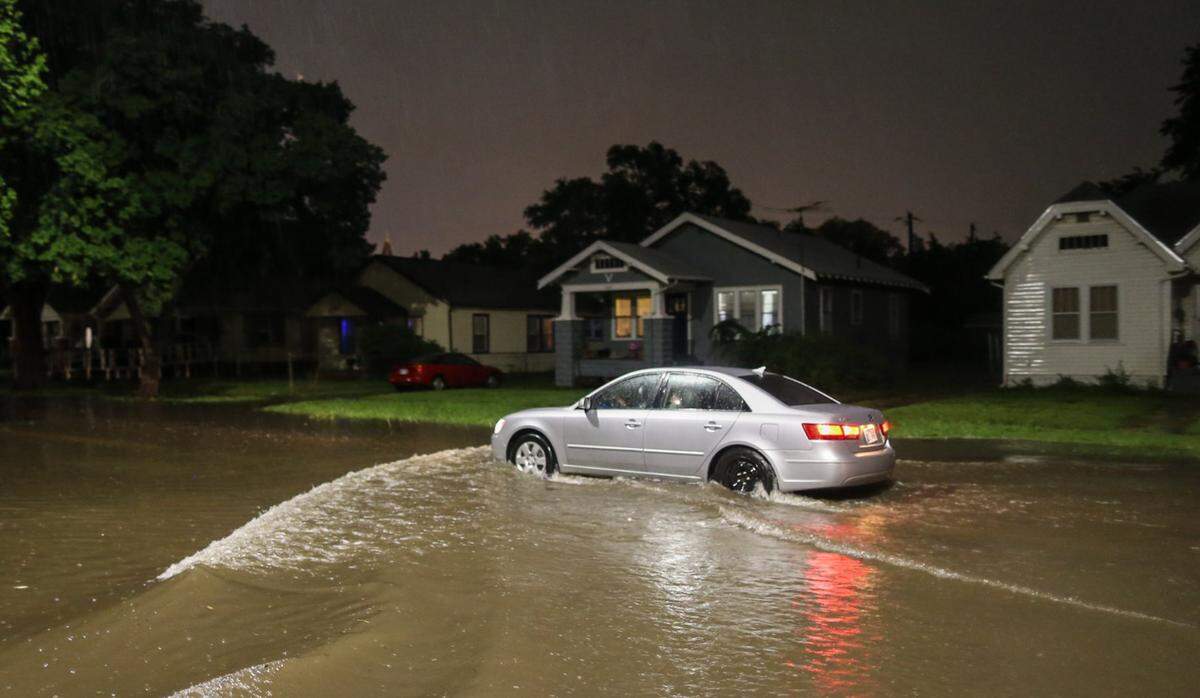 Street flooding near Maple and Meridian on Tuesday night.