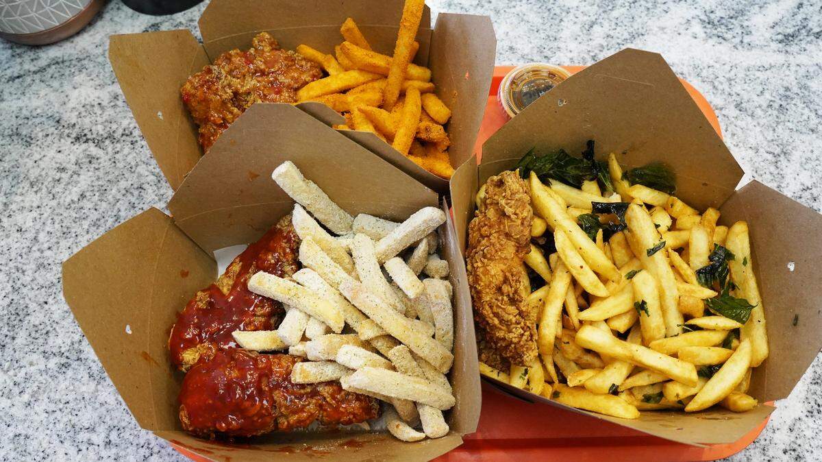 Chicken wings and tenders and seasoned fries make up the Crispy & Co menu.