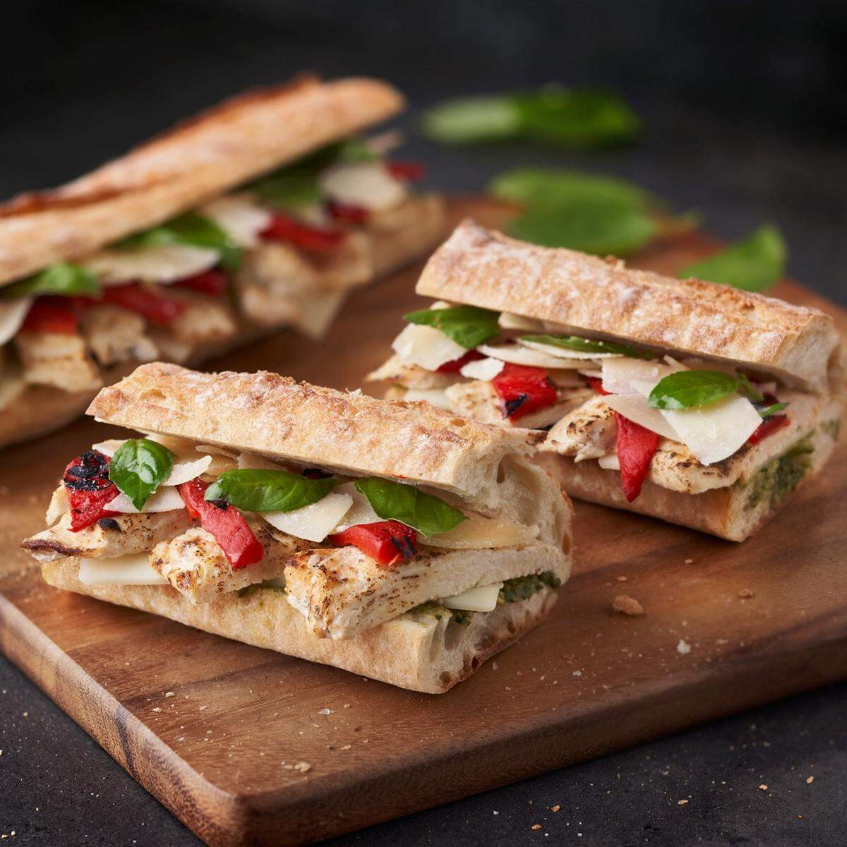 In addition to baked goods, Paris Baguette serves fresh-made sandwiches and salads.