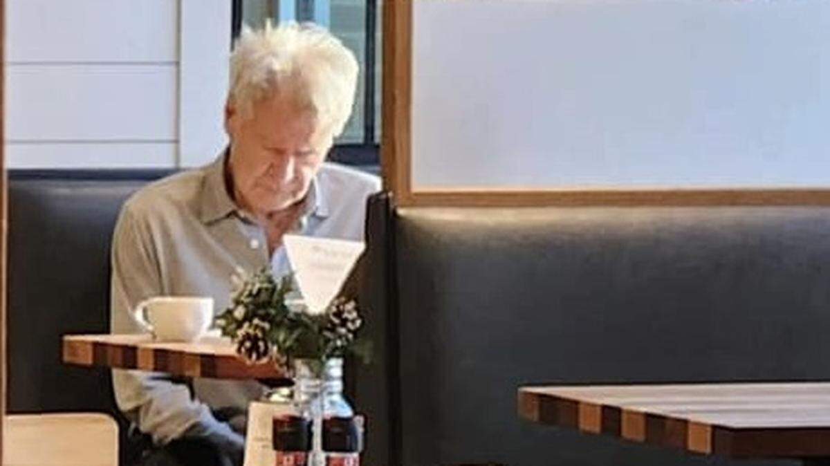 A fellow diner surreptitiously photographed Harrison Ford in the downtown HomeGrown restaurant on Tuesday morning.