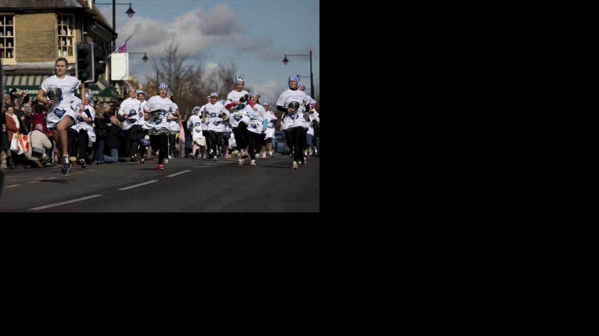 Britain US Pancake Race