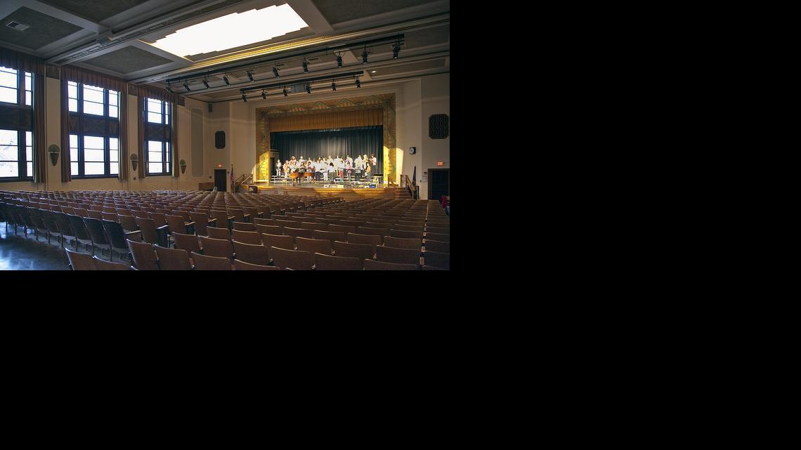 Robinson Middle School seventh-graders rehearse for a Christmas program in the school’s old auditorium, one of the final bond projects still being debated. (Dec. 6, 2013)

