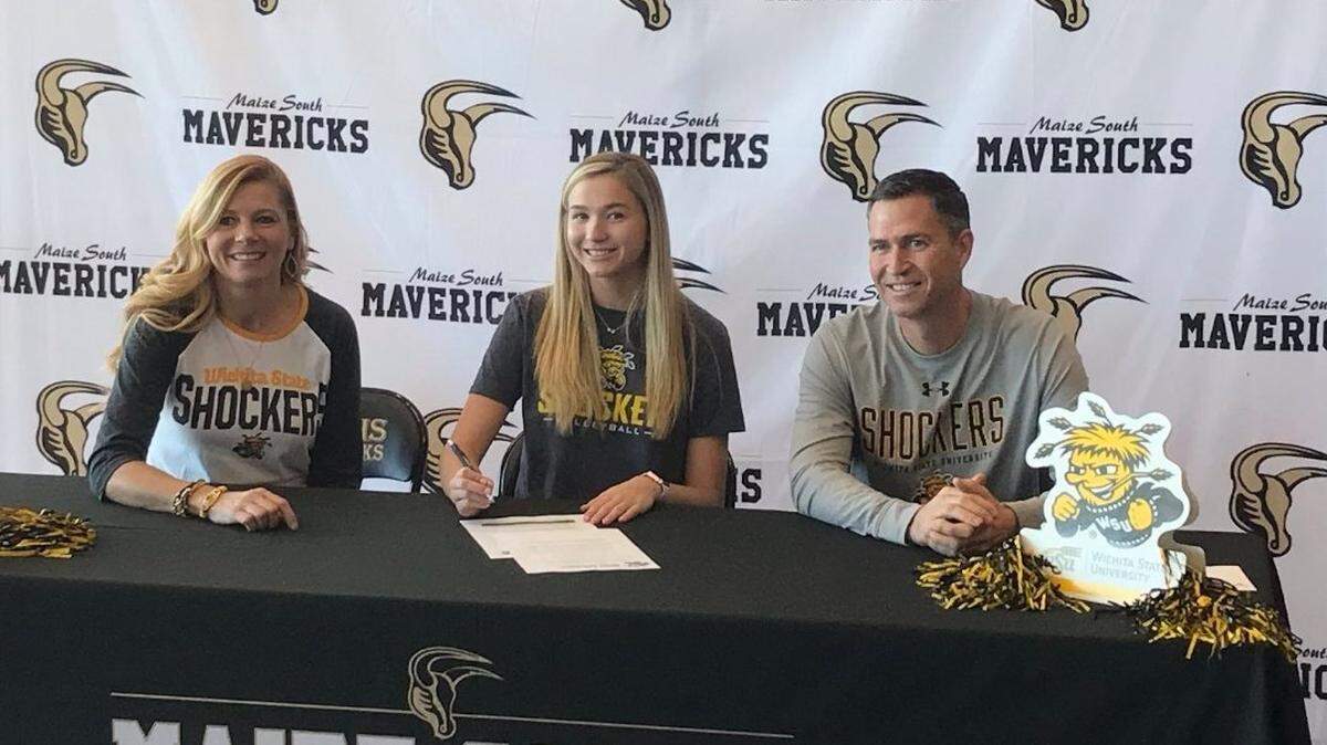 Maize South senior Skylar Goering signed her national letter of intent with the Wichita State volleyball program this past week.