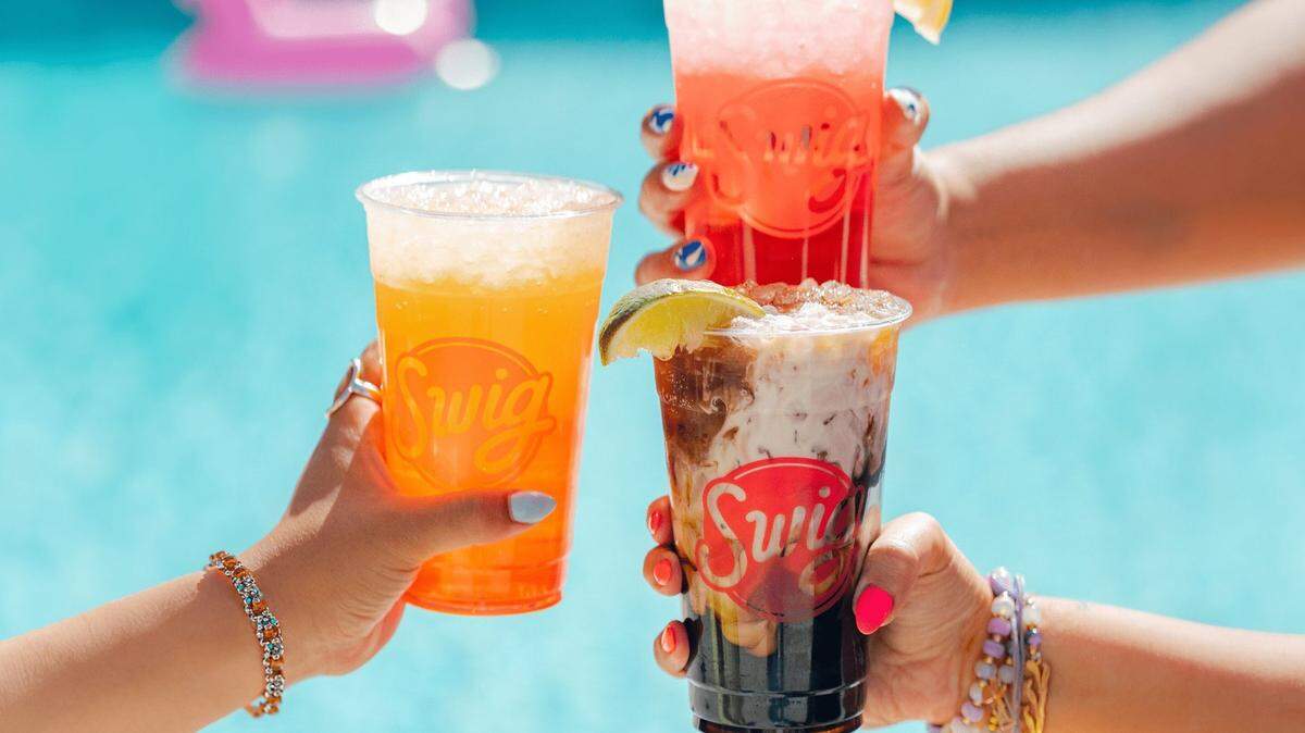 Swig specializes in dirty soda, made by combining fountain sodas with creams, fresh fruit and sweet syrups.