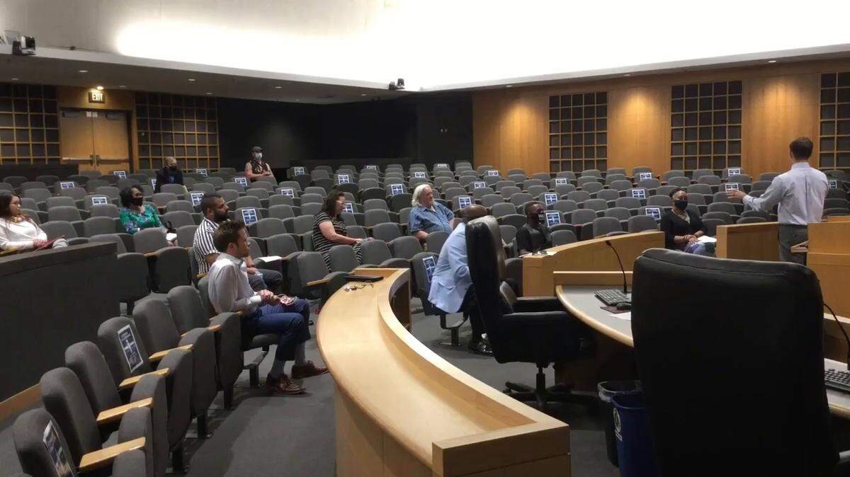 Members of the diversity, inclusion, and civil rights advisory board met for the first time in June 2020 with then-Mayor Brandon Whipple.