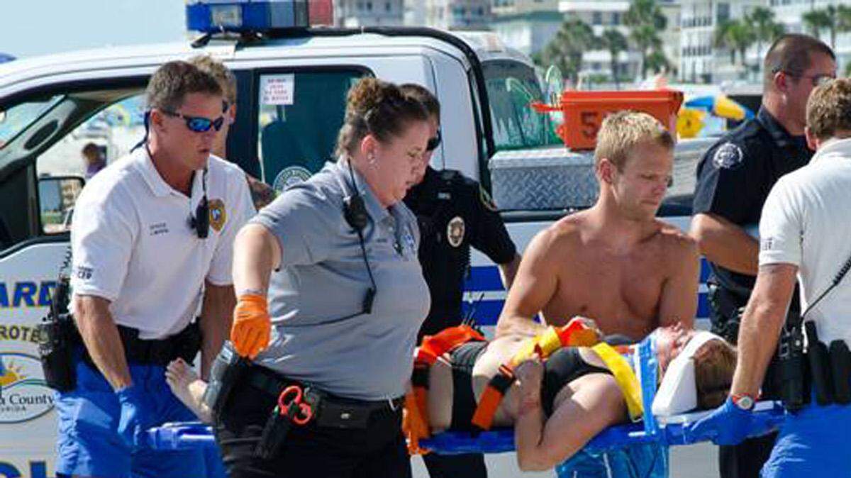 A Wichita woman sunbathing on a central Florida beach was run over by a Beach Patrol pickup truck in 2011.
