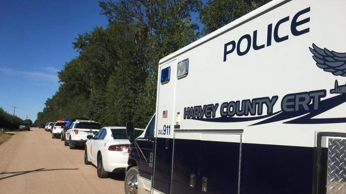 Law enforcement responded to a standoff after a reported burglary west of Hesston on Wednesday.
