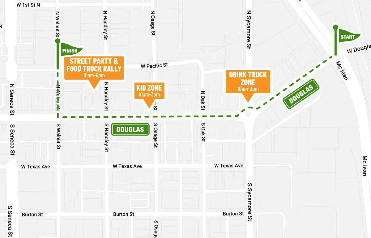 The map for Saturday’s Delano Paddy Day Parade and party