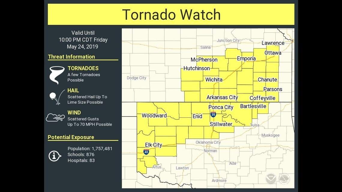 Tornado watch issued by Wichita, KS National Weather Service | Wichita ...