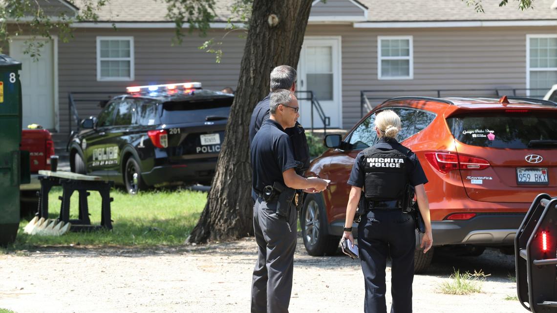 Wichita police officers and detectives worked a scene at a duplex in a neighborhood near West and Douglas Monday afternoon after two people were seriously injured.