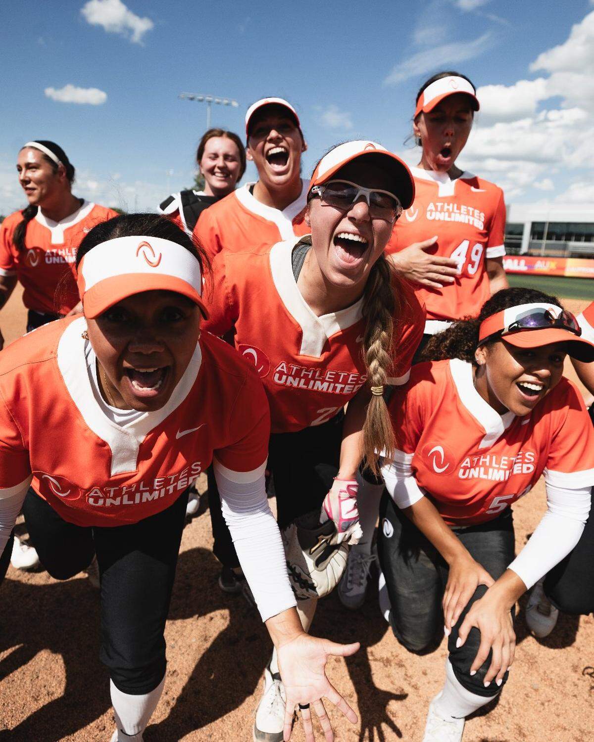 Maize graduate Kelsey Stewart-Hunter (left) and former WSU star Sydney McKinney (middle) helped attract big crowds to Wilkins Stadium to watch the AU Pro Softball games.