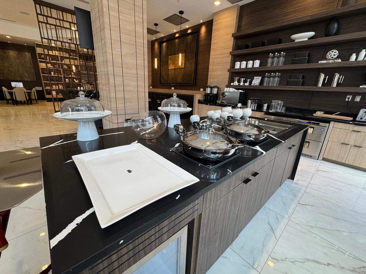 The breakfast area at the new AC Marriott hotel lounge in downtown Wichita