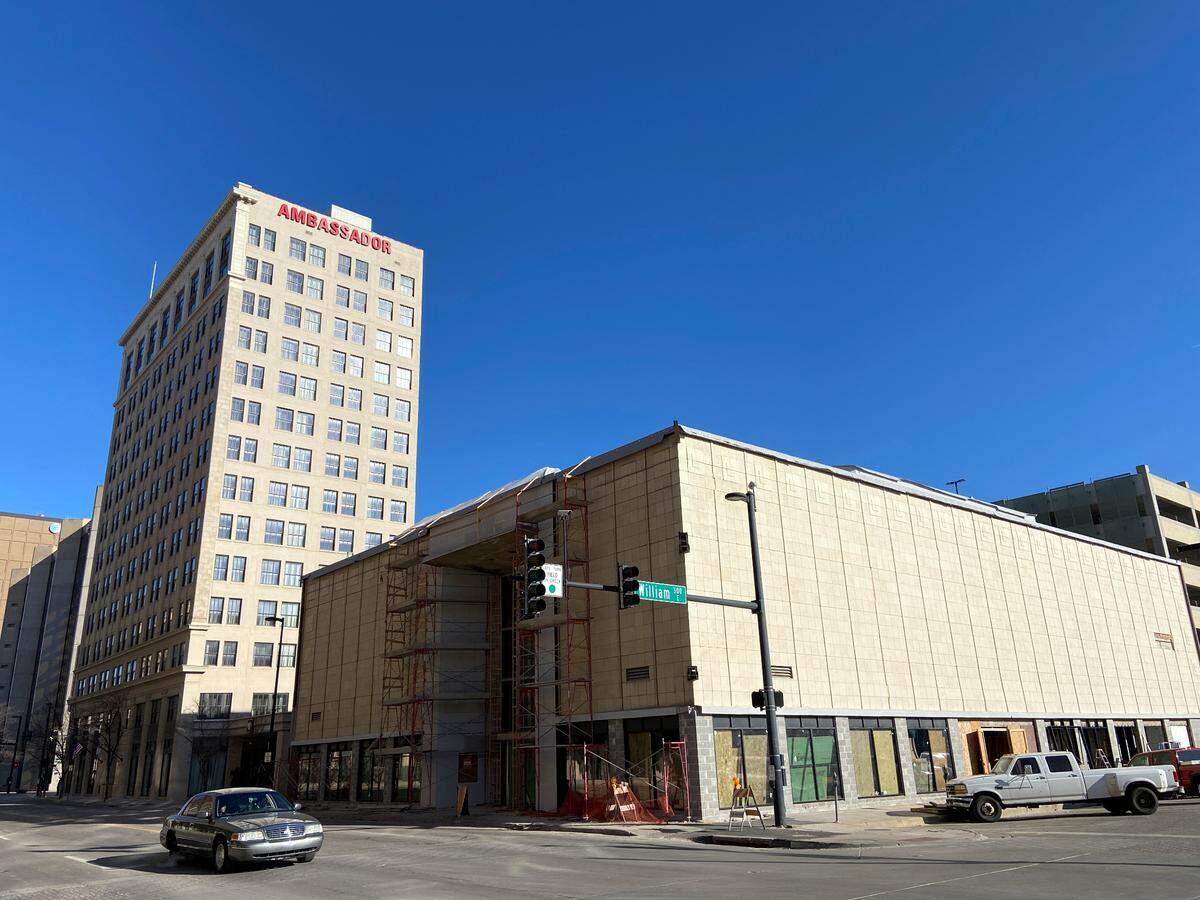 On the northeast corner of William and Broadway is the old Henry’s department store. When developer Sudha Tokala finishes renovations to the 60,000-square-foot building, it will look almost identical to when it opened in 1948.