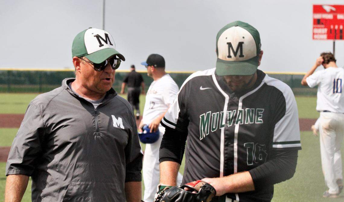 Mulvane coach Steve Nelson and Hunter Dye