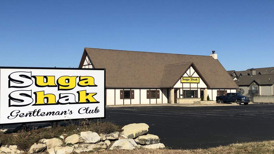 The former Chalet building at 3030 N. Penstemon now has signs advertising the “Suga Shak Gentleman’s Club.”