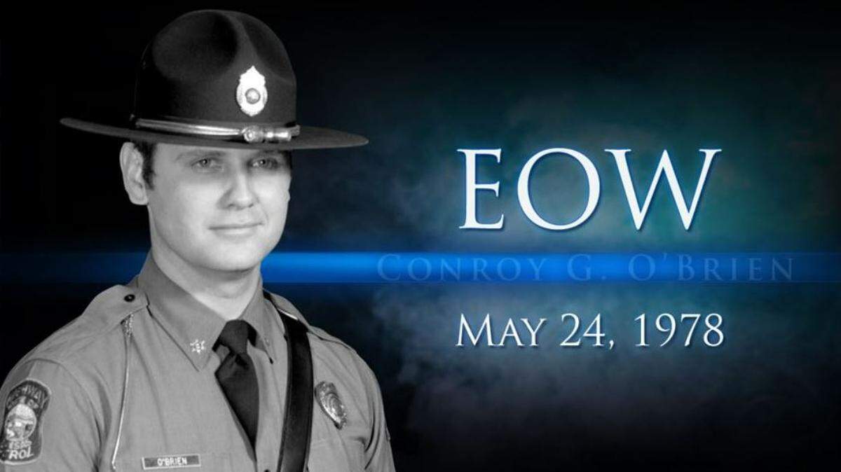 This image of the late Conroy O’Brien is on a Kansas Highway Patrol page that offers information about the trooper killed in the line of duty.