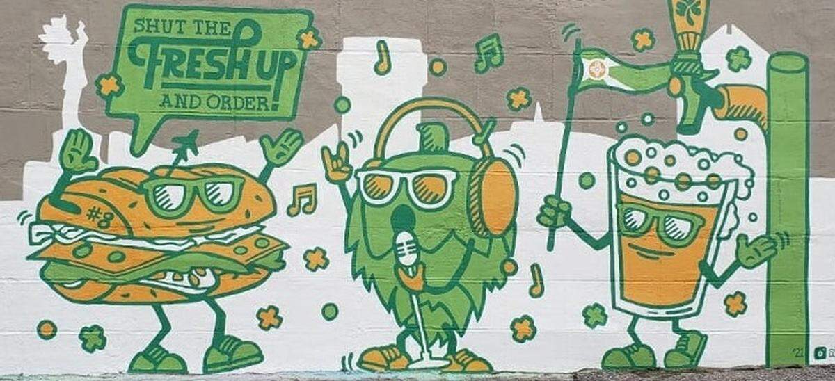 The Artichoke Sandwichbar’s new mural by local artists and twin sisters Maggie and Ellie Newlin will watch over the bar’s Saturday’s Fake Patrick’s Day party in the parking lot.