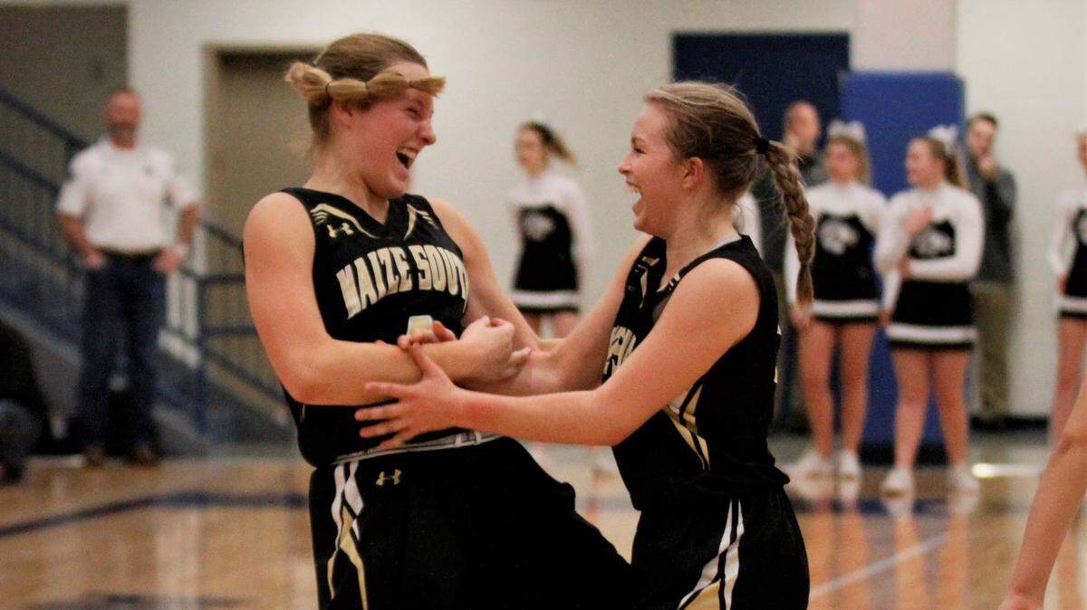 Maize South’s Katie Wagner and Zayda Perez