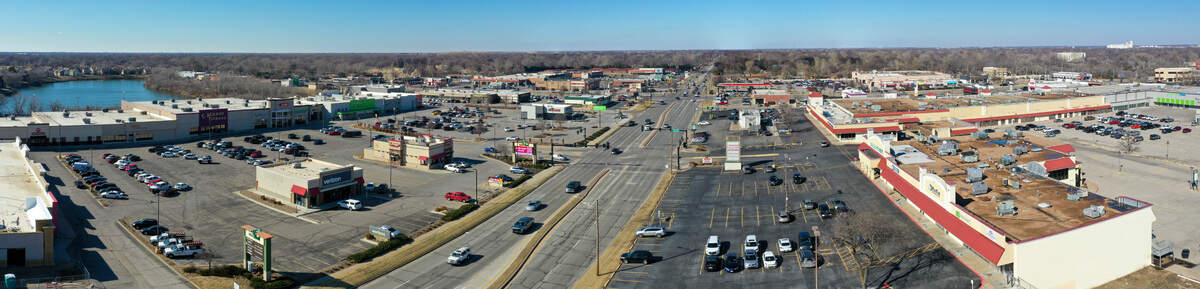 A panorama view looking north near 21st and Amidon. On the right is Twin Lakes and on the left is New Leaf Plaza.