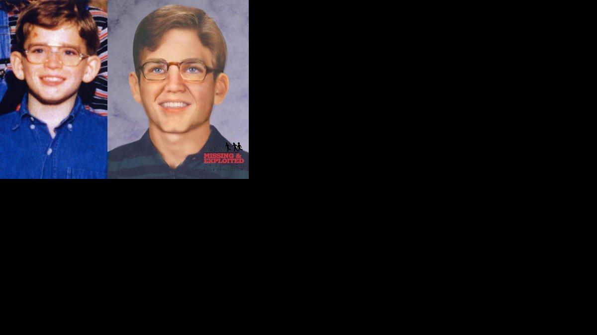 The photo on the left is of Adam Herrman when he was 11 or 12 years old. The image on the right is a composite of what Adam may have looked like in 2009.

