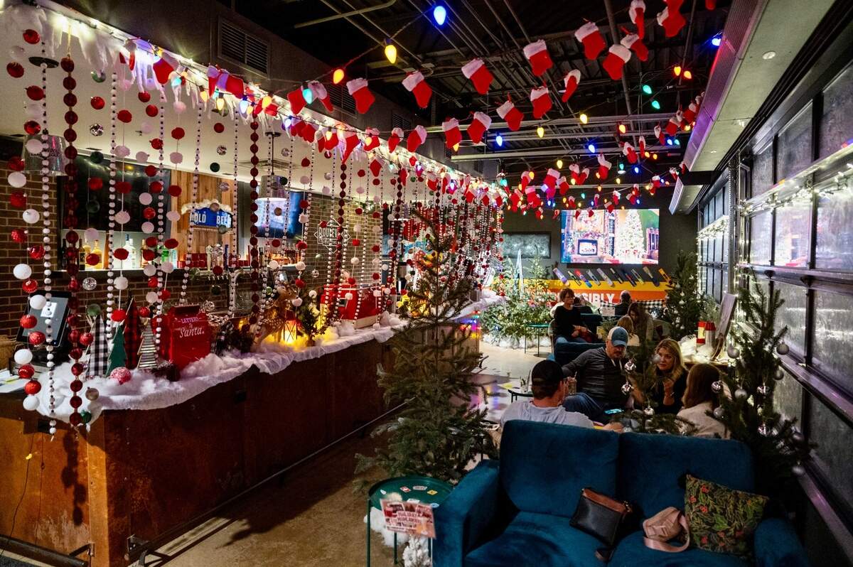 Chicken N Pickle’s holiday pop-up bar is called “The Holiday Hideaway.”&nbsp;
