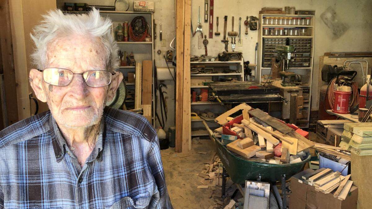 Don Martinson makes a variety of items for Habitat for Humanity in his woodworking shop