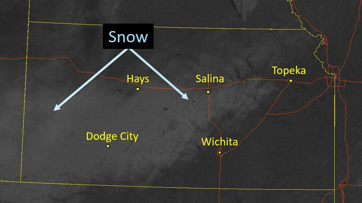 The snowfall that fell Friday was visible on a satellite Saturday morning.
