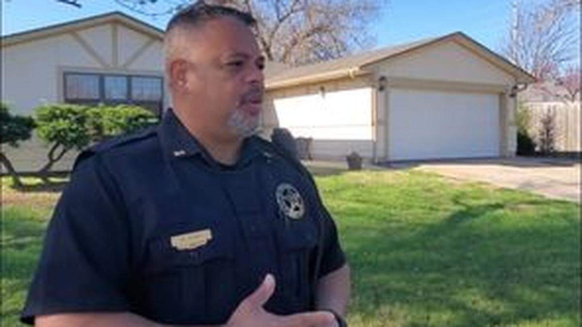 Wichita police Lt. Ronald Hunt speaks about an April Fools’ Day prank that led to a police response Thursday in the 4800 block of East Arlene.