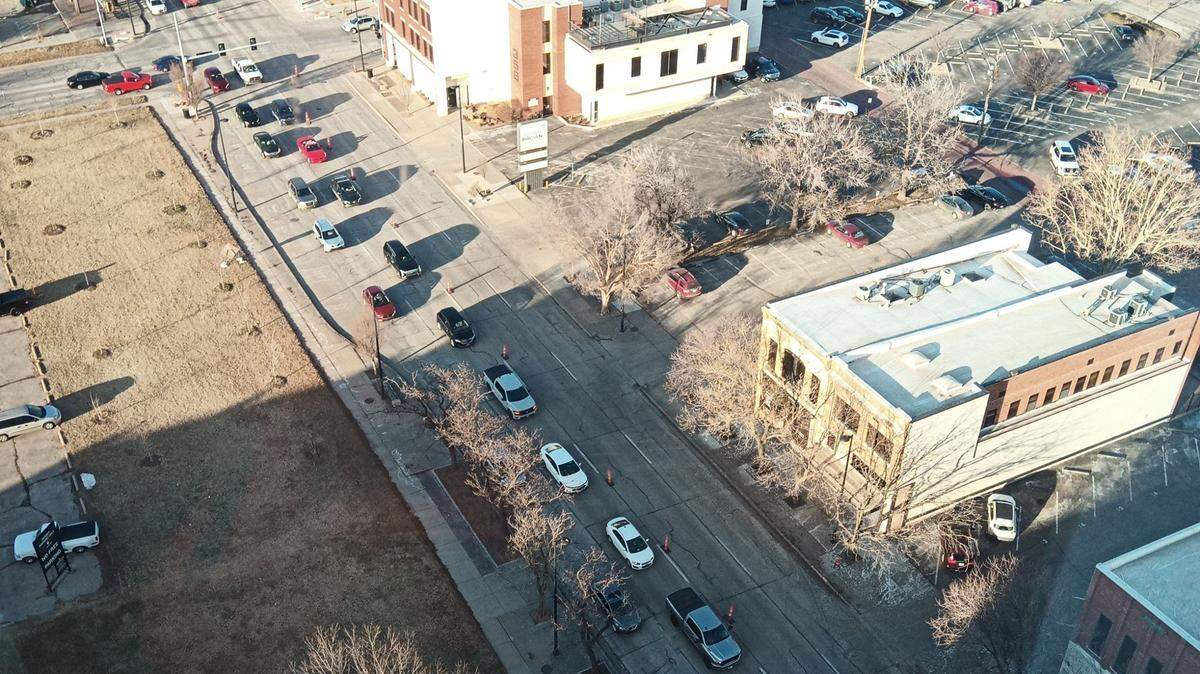 On Wednesday, traffic was backed up from just north of the Kellogg Freeway almost to Central due to lane closures. The city is working on permanently making Main a two-way street with only two southbound lanes, instead of the current four.